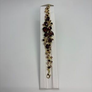 Maroon And Purplish Gold Tone Bracelet